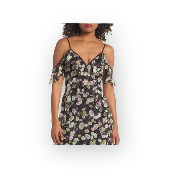 new Maison Talulah ஐ Playful Flounce Ruffled Chiffon Dress ஐ Floral Print ஐ S - Picture 7 of 16